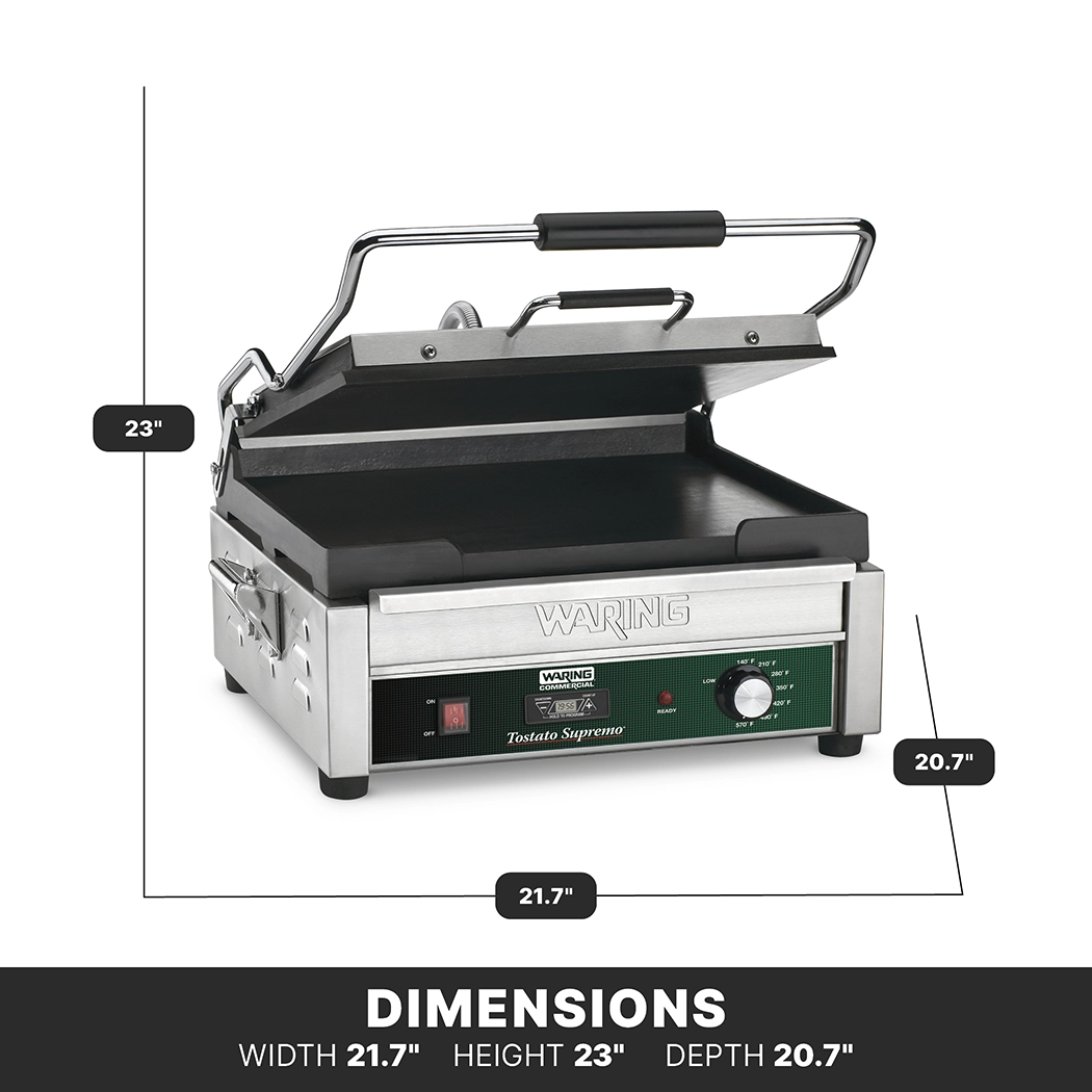 Flat Panini Grill with Timer, 14.5" x 11"